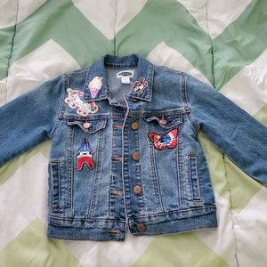 Old Navy Girls Custom patches Jean Jacket unicorn